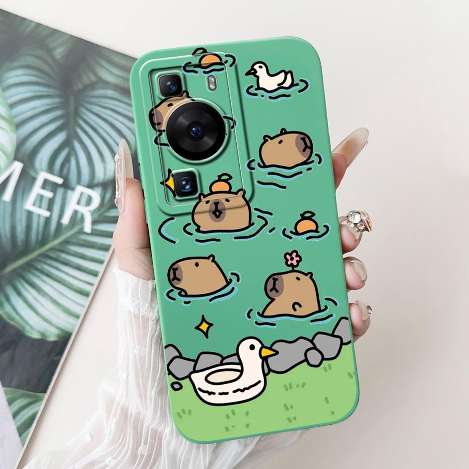 For Huawei P60 Pro Case MNA-LX9 Cover Cute Cartoon Rabbit Panda Soft Liquid Silicone Protective Cover For HuaweiP60 P60 Art Capa