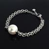 Glory_Arden Large Pearl + Surgical Steel Chain Bracelet / Ghmb-196