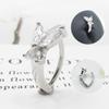 White Gold-Plated S925 Sterling Silver Butterfly Belly Ring with Zircon