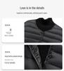 2024 Men's Warm Cotton Collarless Jacket - Autumn/Winter Casual Solid Color Base Layer