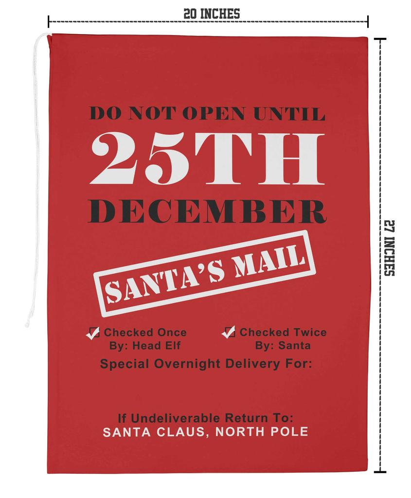 Printtoo Pack Of 2 Pcs Xmas Presents Storage Bags Large Santa Gift Sack With Drawstring Christmas Party Favor 27x20 Inch