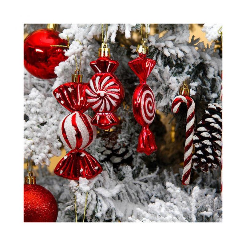 36 Stück Weihnachtskugeln, Weihnachtsbaum-Anhänger Zum Aufhängen, Bedruckte Anhänger In Form Von Weihnachtskugeln, Dunkelblau