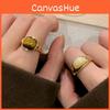 Vintage Französischer Naturstein Offener Ring Für Damen Einzigartiges Design Verstellbares Modeaccessoire