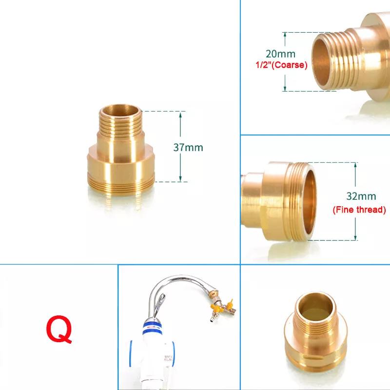 1~10Pcs 20/22/24mm  To 1/2" 3/4" Brass Faucet Aerator Adapter Connector Tap Fitting Connector  Male & Female  Fine/Coarse Tooth