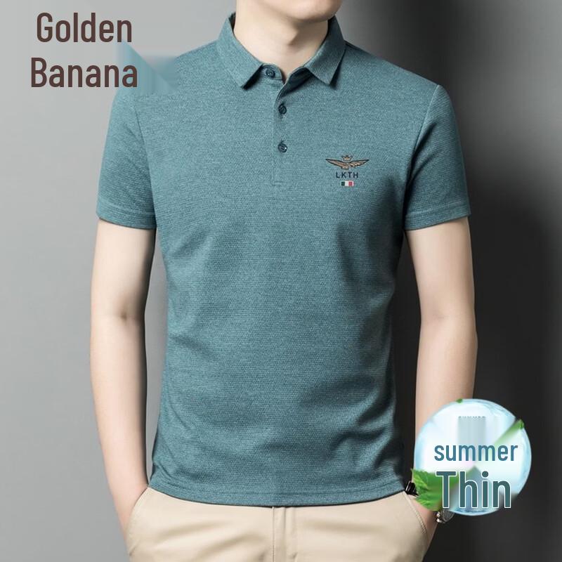 

Мужская повседневная рубашка-поло из смесовой хлопковой ткани 4XL