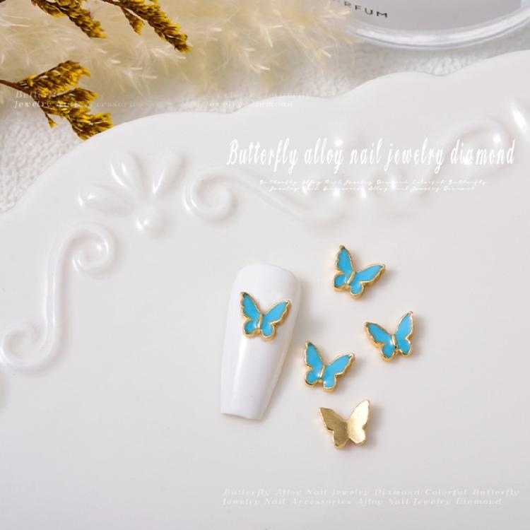 5Pieces/set Butterfly Nail Charms Butterfly Rhinestones Nail Art Decoration DIY