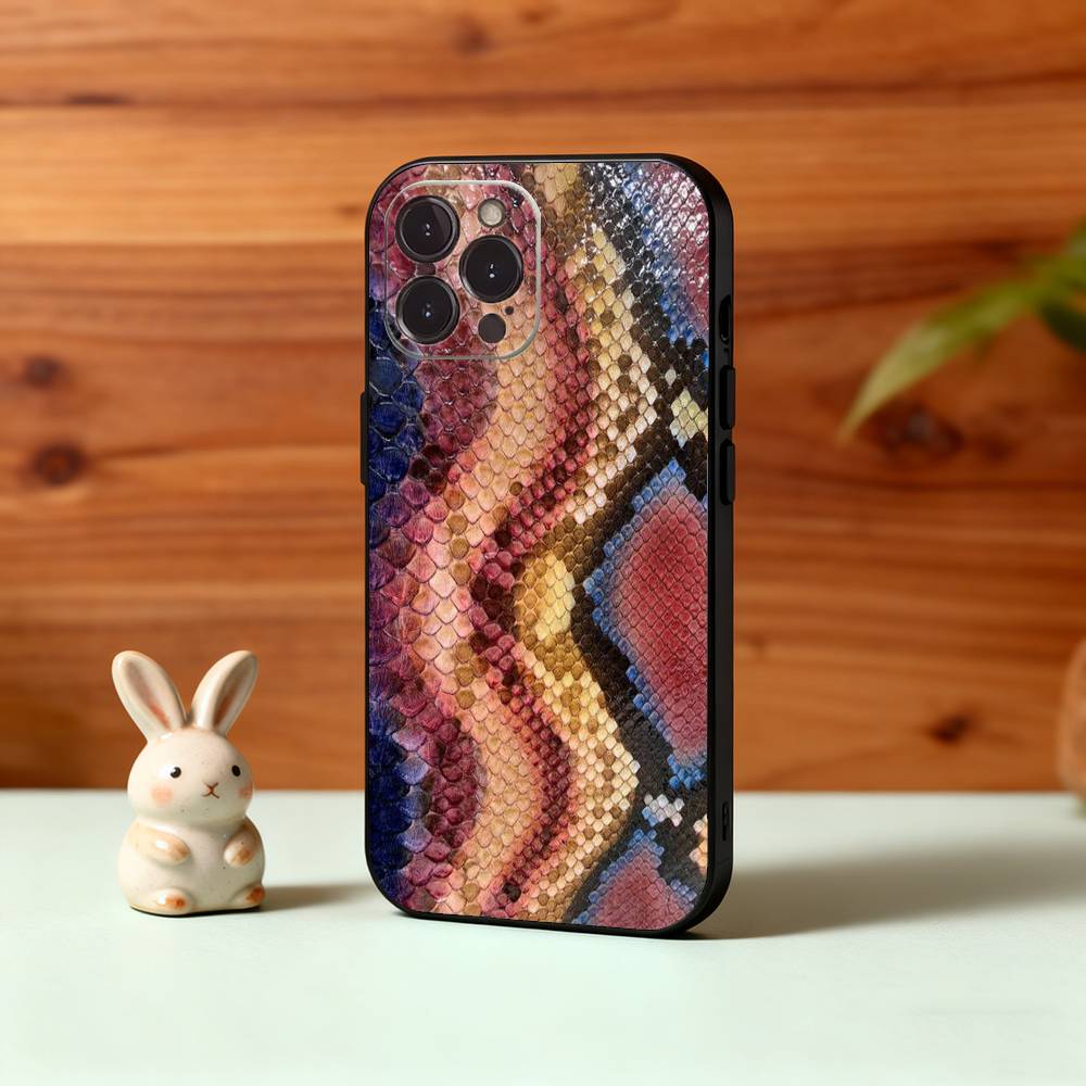 Snake Skin Pattern Phone Case For iPhone17,16,15,14,13,12,Plus,Pro Max, 5G Others Soft Black Cover