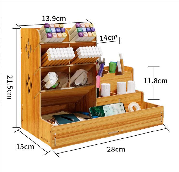 Nordischer Kreativer Holz-Stifthalter: Desktop-Organizer mit großer Kapazität und mehreren Fächern