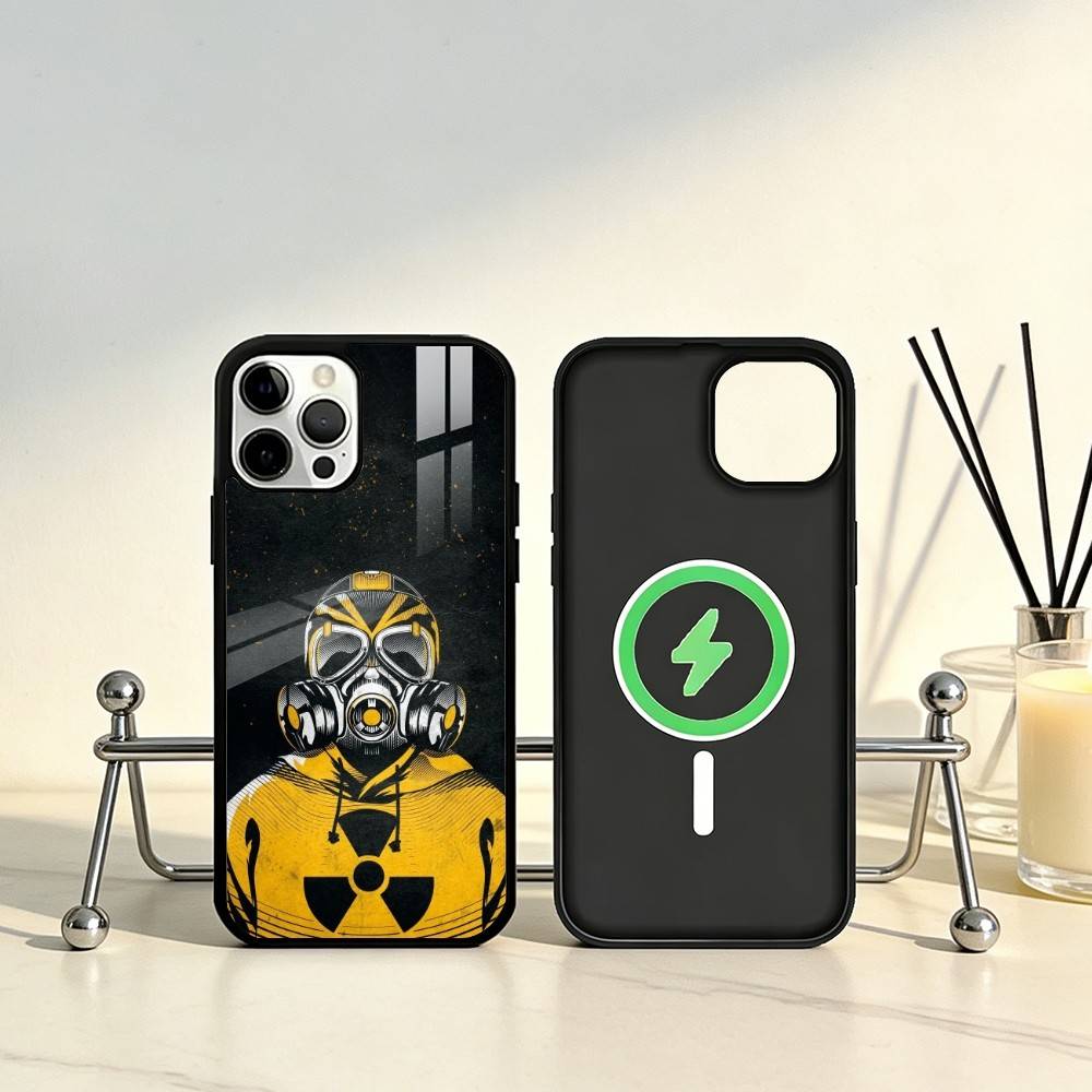 Nuclear Radiation Danger Sign Phone Case For iPhone17,16,15,14,13,12,11 Plus,Pro Max Magnetic For Magsafe Wireless Charging