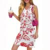 Women's Casual Fashion Sexy V-neck Sleeveless Floral Hem Slit Dress