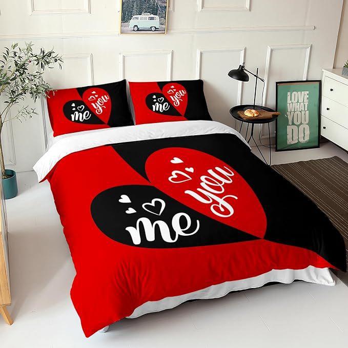 

3D комплект постельного белья ко Дню святого Валентина, пуховое одеяло и наволочка для пары, полноразмерный креативный минималистичный домашний текстиль для комнаты для пары, подарок на День святого Валентина Baby 100x135cm