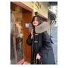 Winter horn buckle thickened long down cotton-padded clothes for women's winter long over the knee super thick loose cotton-padded jacket