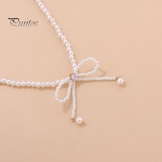 Faux Pärlchoker Halsband med Justerbar Passform Rosett Design Kort Halsband Formella Evenemang Klänningar Fester Halsband Smycken Gåva