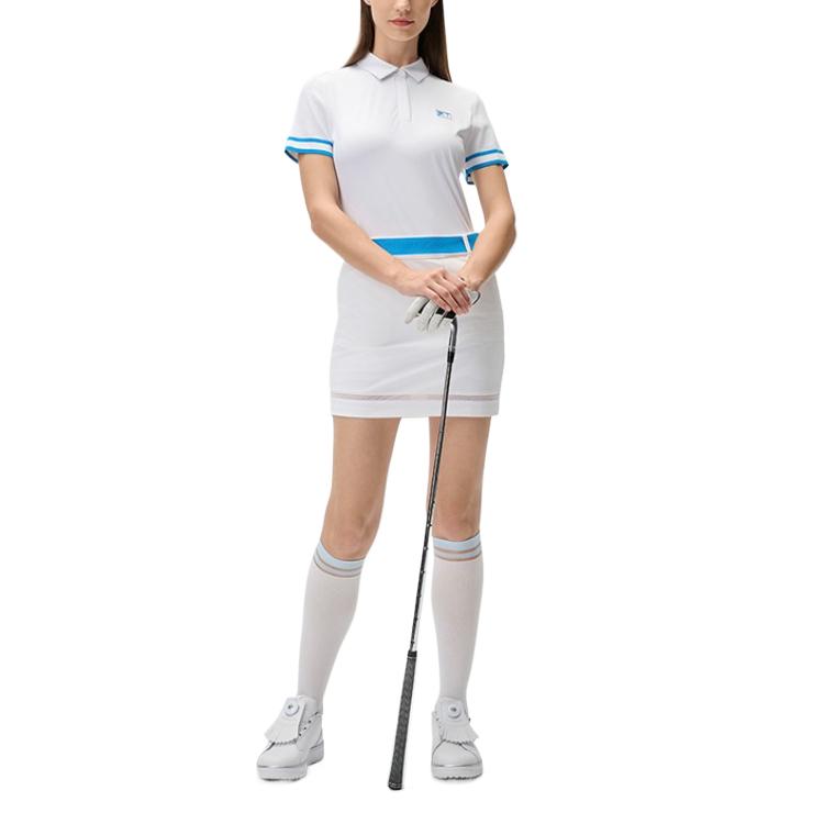 Fila Solid Color Golf High-Sensitivity Short Sleeve Polo Shirt Women Tops Jade-White A11W435112FWT