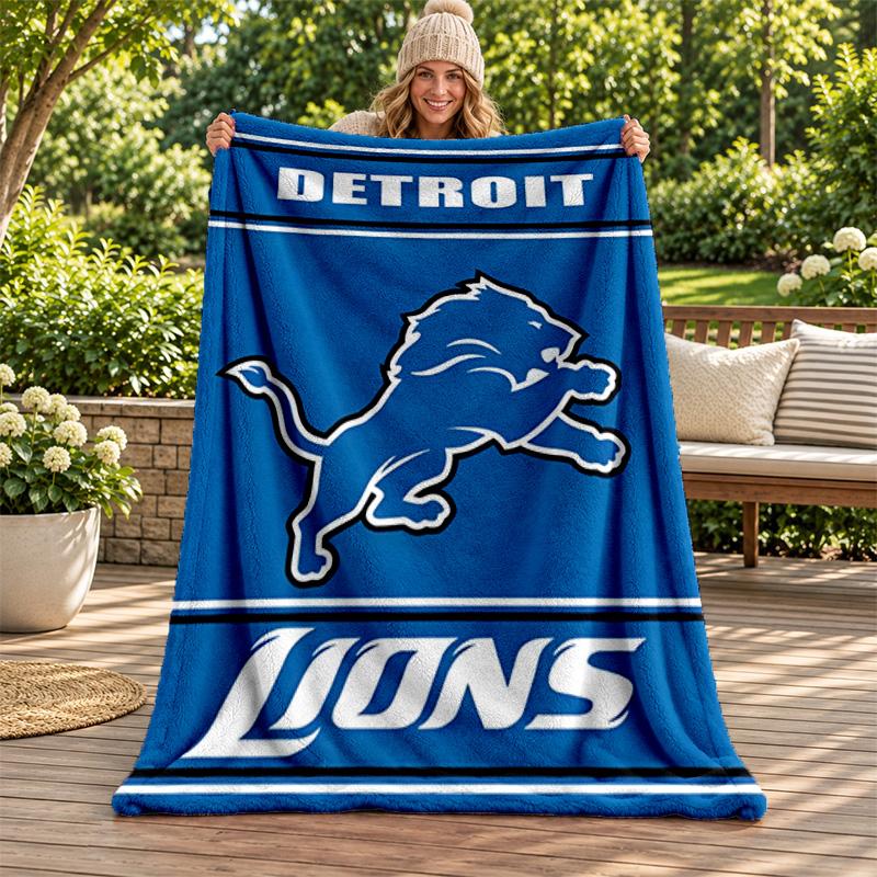 Detroit Lions blanket Flannel Blanket Soft Cozy Plush Throw for Sofa Bed Lightweight Home Decoration Gifts for Christmas various holidays