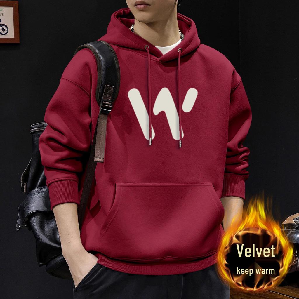 Men's Heavyweight Velvet Hoodie - Autumn/Winter, American Trendy, Casual, Versatile, and Loose Fit