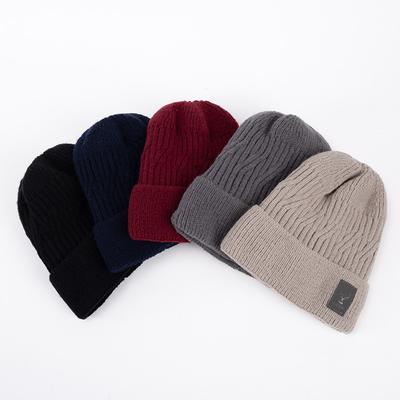 Knitted Hat New Autumn and Winter Men's Cold-proof Fleece Hat Youth Fashion Wool Hat Outdoor Sports Pullover Hat Men