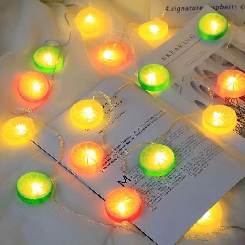 LED-Zitronen-Lichterkette mit Batteriebox für festliche Dekoration und Outdoor-Partys