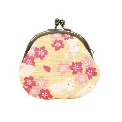 Maeda Senko Wabunbiyori Myntkanin Älva Körsbärsblomma Tillverkad i Japan 2,5-Rund Plånbok, Design, Kräm,
