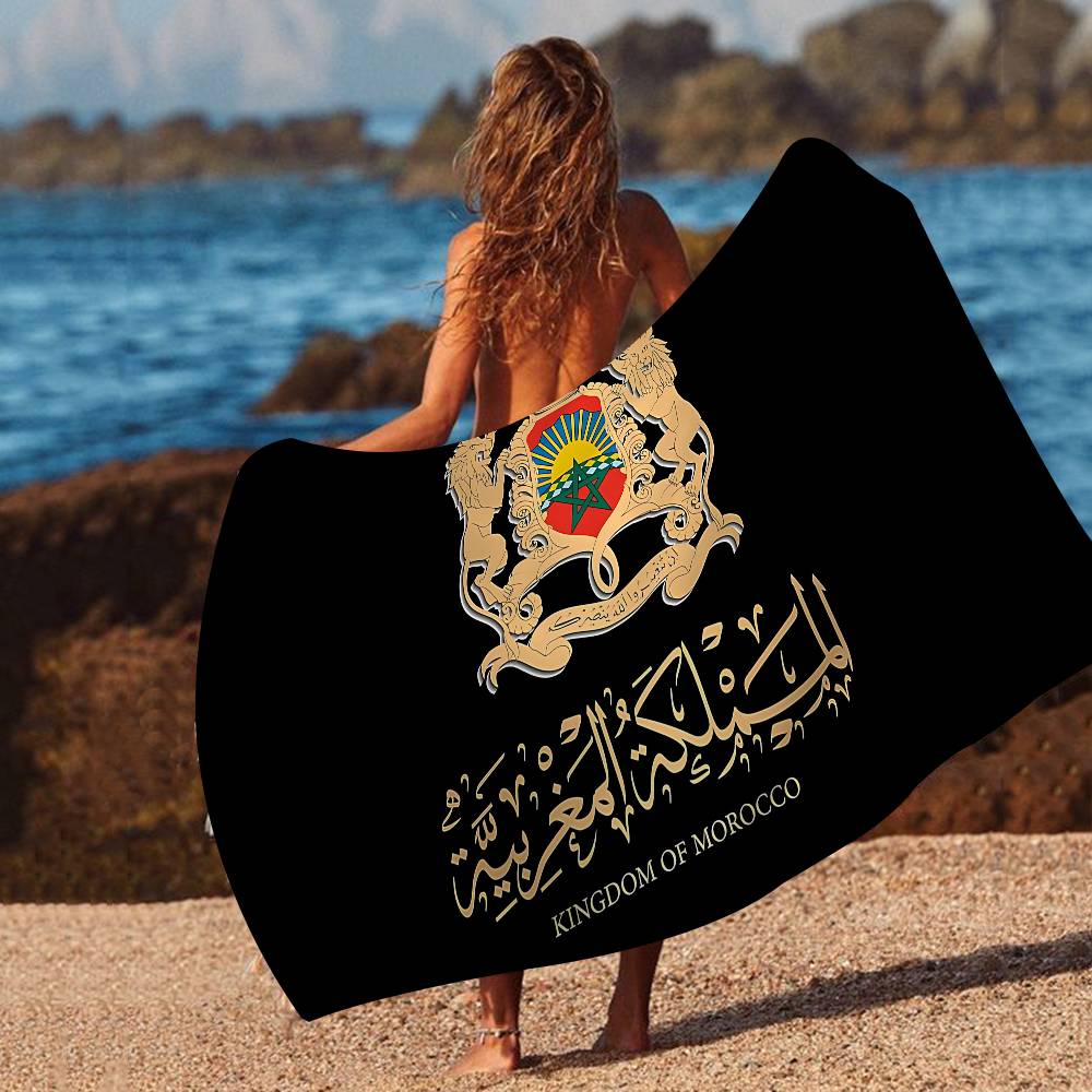 M-Marocco Mappa Bandiera Grande Asciugamani da Spiaggia in Microfibra Asciugatura Rapida Asciugamano Sabbia Asciugamani da Spiaggia Asciugamano Piscina Per Viaggio Nuoto Piscina Yoga