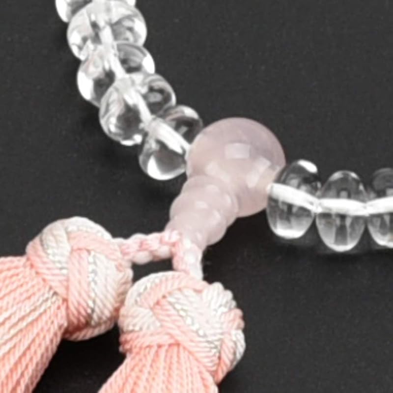 [Hasegawa of Buddhist altar] prayer beads crystal tangerine ball Crimson crystal tailoring Silver flower tuft made in Japan Juzu Can be used by any