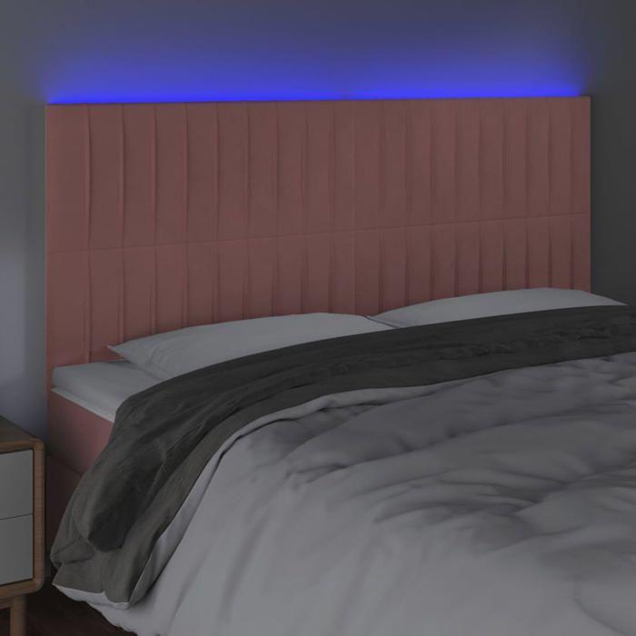VidaXL LED Headboard Bedroom Furniture Double Bed Accessory Head of Bed Frame Interior Pink 3122733