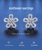 Light Luxury Sunflower Moissanite Stud Earrings In S925 Sterling Silver - D Color, 1 Carat, Perfect Gift for Women