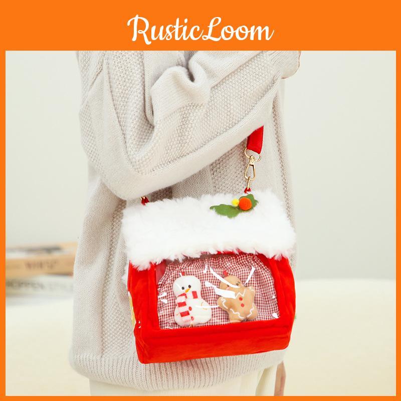 Charming Christmas Plush Bag Features Unique Animal Shape Perfect For Seasonal Decor