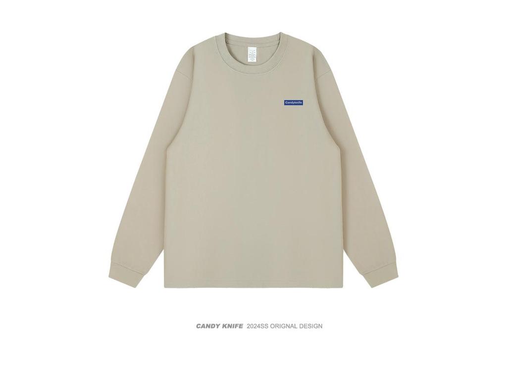 Unisex Retro Minimalist Letter Print Long Sleeve T-shirt