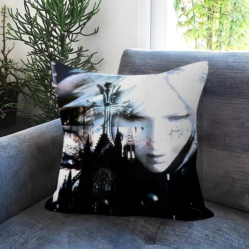 Game F-F-Final Fantasy 7 Double-Sided Printed Pillow Cover Short Plush Suitable Living Rooms Bedrooms Sofas Throw Cushion Cover