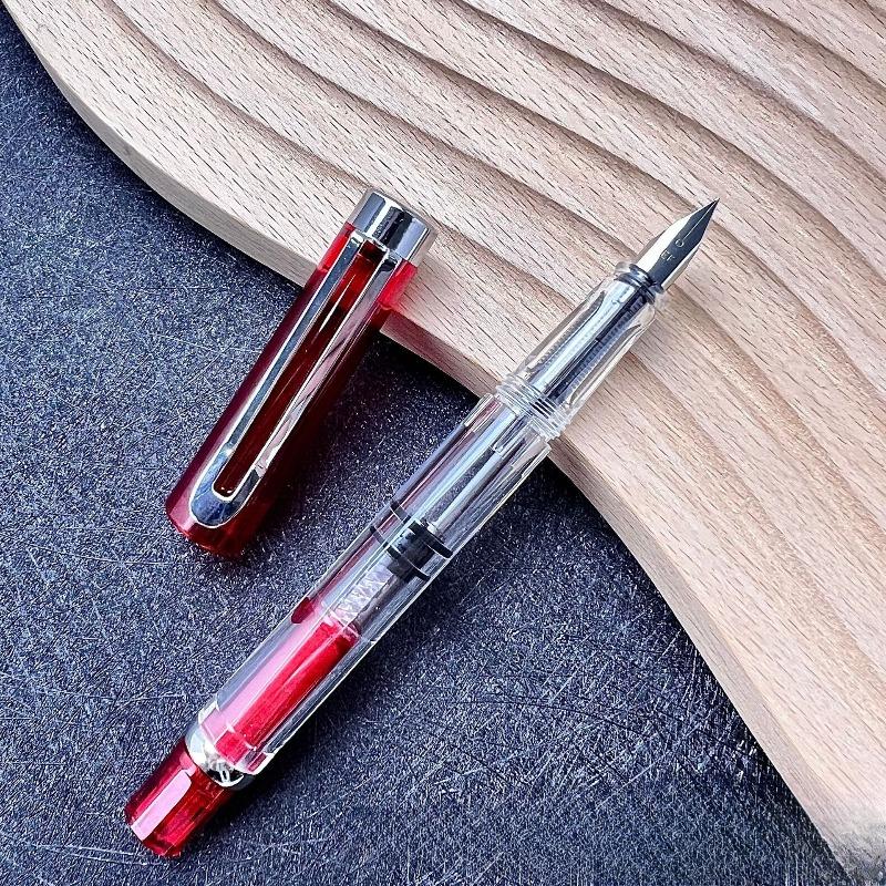 14 Colors Piston Fountain Pen EF/F Nib Plastic Ink Pen Silver Clip PK Hongdian Lanbitou 3059 Office School Supplies Stationery