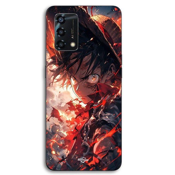 Coque pour téléphone - MANIACASE - Oppo A95 - Silicone TPU - One Piece Luffy énervé - Noir