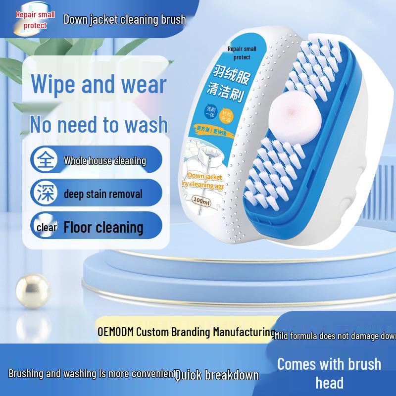 **Portable Dry Cleaning Brush for Down & Cotton-Padded Jackets - Multifunctional Waterless Oil Removal & Decontamination**