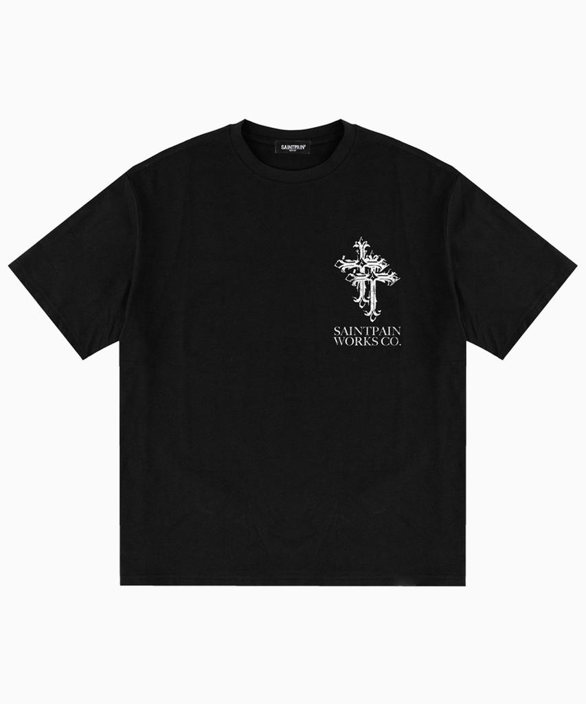 SAINTPAIN Sp Air Cotton Double Cross Short Sleeve Tee Black