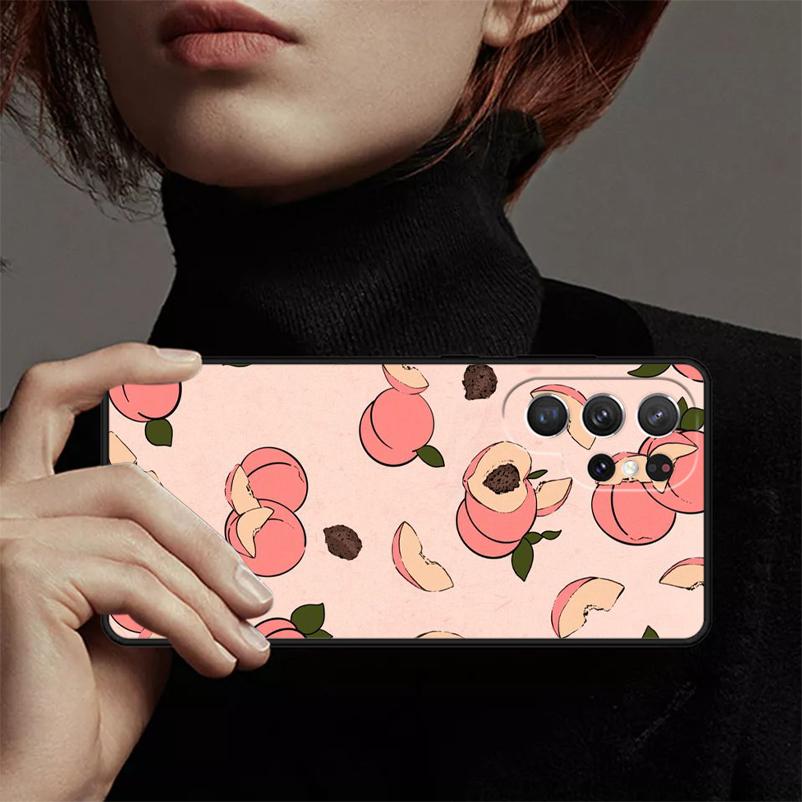Pink Peaches Aesthetic Phone Case Cover Coque For Samsung Galaxy S24 Ultra 23 S22 Plus S21 FE S20 Note 10 Pro Note 20 lite