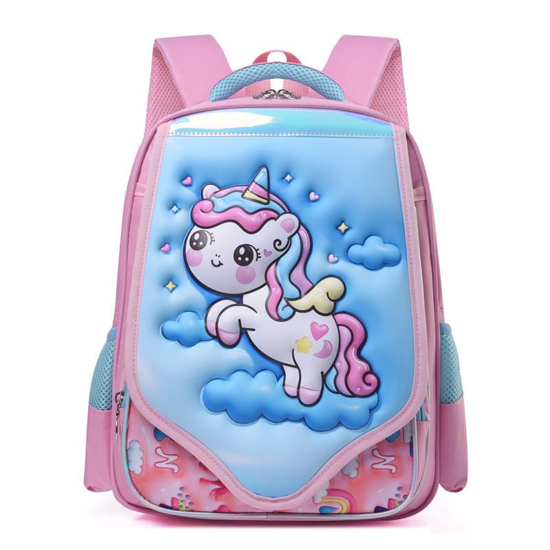 Cute And Durable Oxford Cloth Kids Backpack With Spine Protection For Boys And Girls