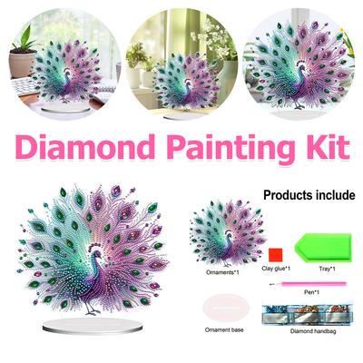 Acrylic Special Shape Animals Diamond Painting Desktop Ornaments Kit DIY Diamond Art Tabletop Decorations for Adults Beginner