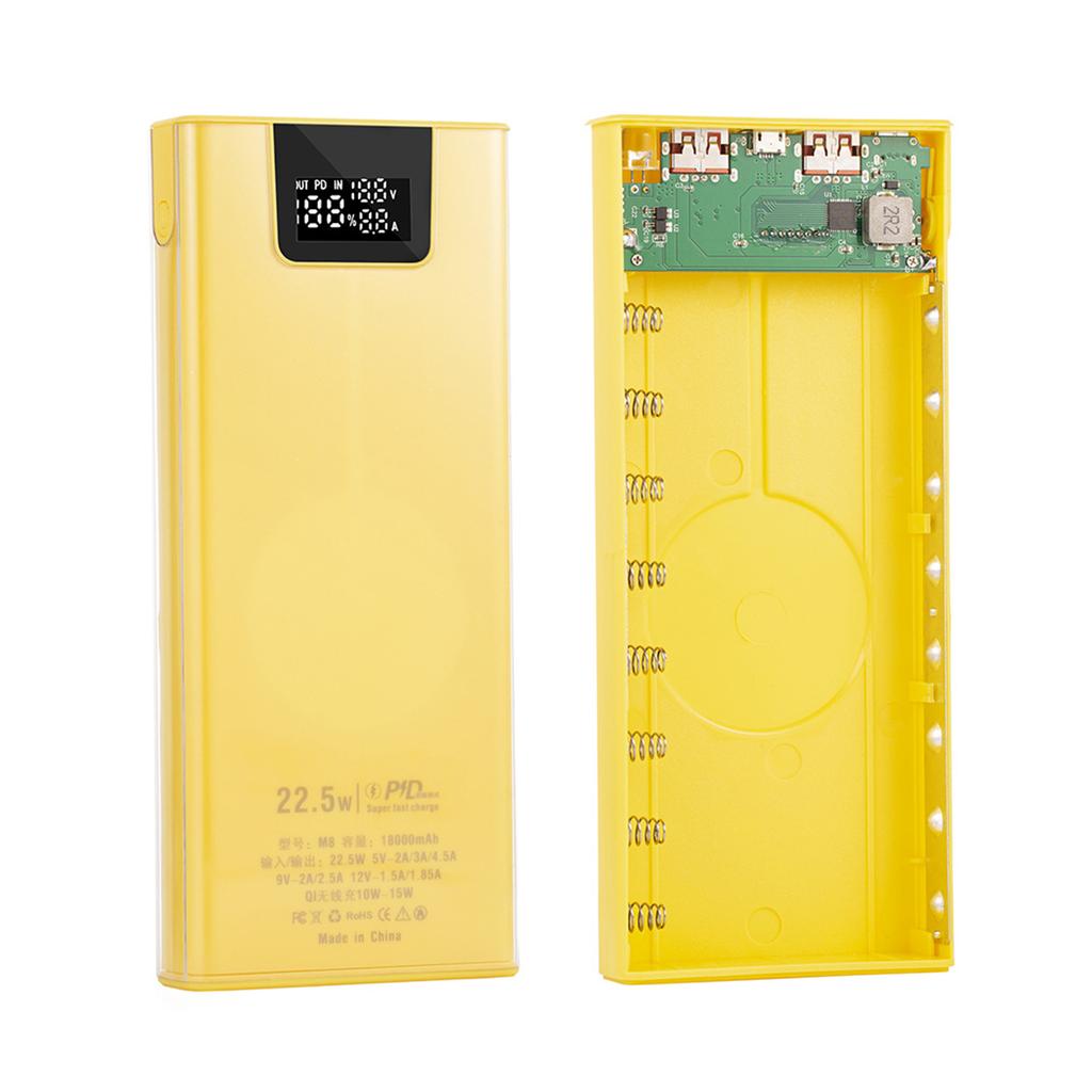 8x18650 Power Bank Shells Outer Cover Mobile Power Bank Case DIY Shells Storage Box 22.5W Quick Charging Version Case