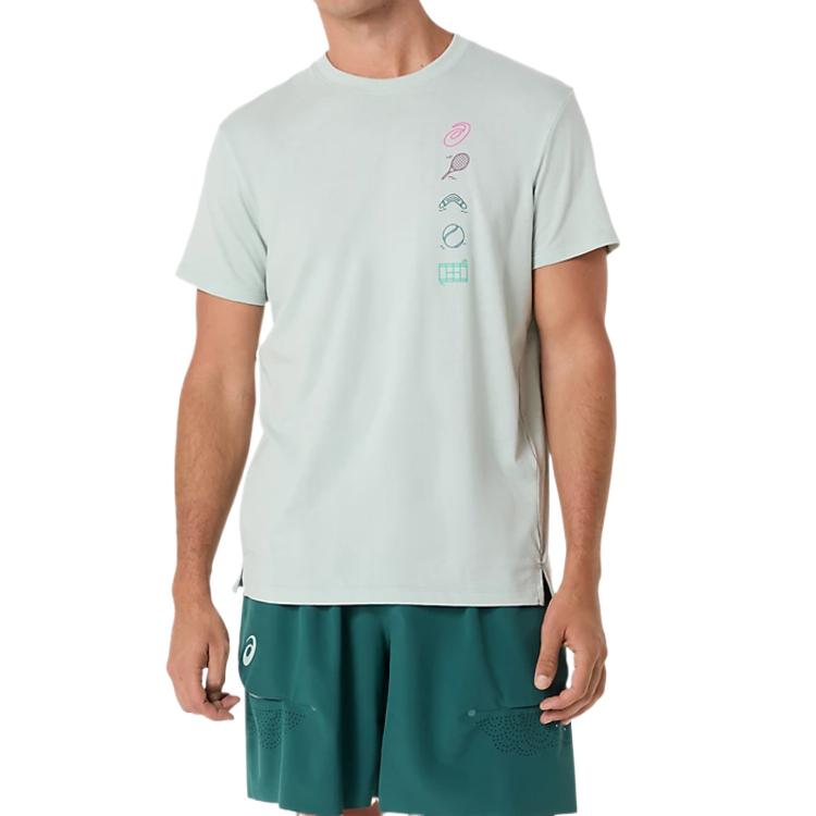 Asics Grand Slam Theme Pattern Round Neck Moisture Wicking T-Shirt Men Tops 2041A351-401 XL 4900₽