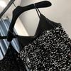 2023 Elegant Metallic Shine Spaghetti Strap Women's Party Dress