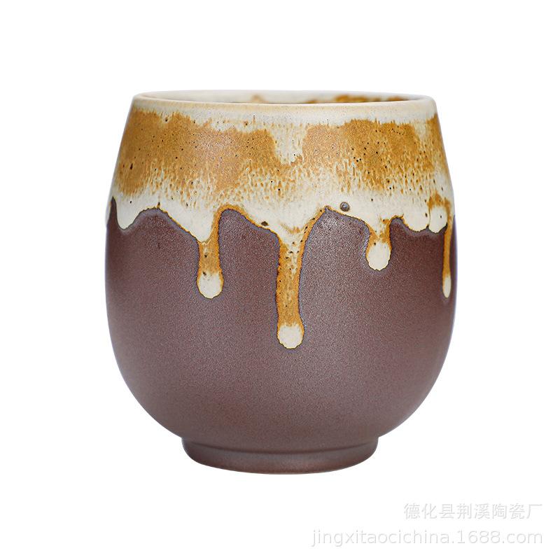 

Грубая керамика, печной обжиг, чайная чашка с изменением глазури, керамическая чайная чашка, чайная пиала, набор для чая кунг-фу, ретро, большая мастер-чашка, одиночная чашка