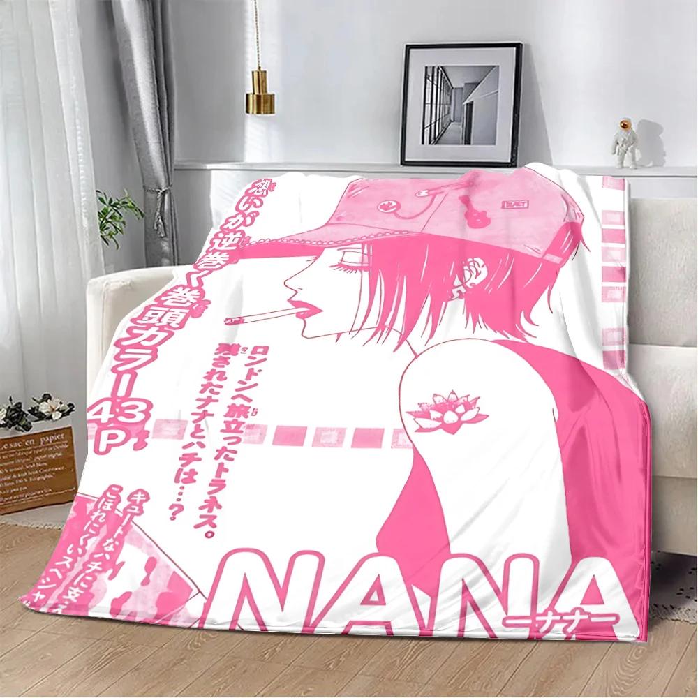 Anime Girls Nana Flannel Blanket 3d Printed Picnic Blankets Warm Soft and Comfortable Throw Blanket Home Travel Birthday Gift