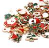 10Pcs Christmas Theme Random Mix Drop Oil Alloy Accessories For Jewelry Component Making Charm Decoration