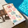 Fresh Seashells Theme Beach Towel, 2D Flat Quick-Drying Ultra-Soft Large Size for Yoga Travel