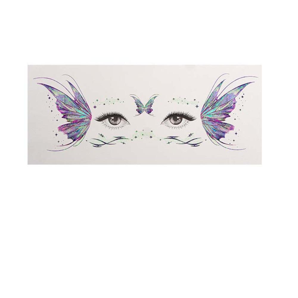 Star Heart Glitter Butterfly Face Tattoo Realistic Face Temporary Tattoo Dance Performances
