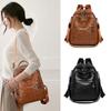 Soft Leather Backpack Women's Large Capacity Backpack Travel Bag