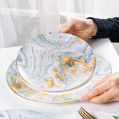 Kreativer Sternenhimmel Speiseteller Licht Luxus Restaurant Dessert Salatteller Exquisites Keramik Geschirr Haushalt Suppenschüssel