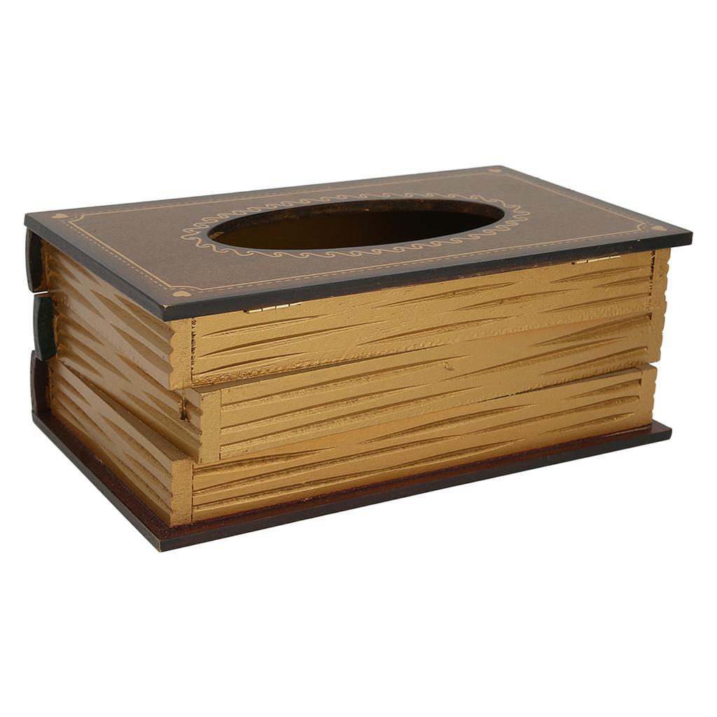 Tissue Box Simulation Holz Antike Buch Form Serviette Fall für Home Restaurant Shop