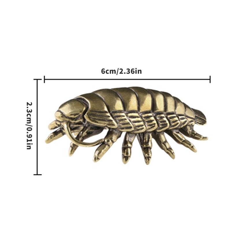 Antique Brasses Ornament Giants Isopod Figurine Ancient Marine Life Miniature Statue Gift for Collectors Home Office Decors