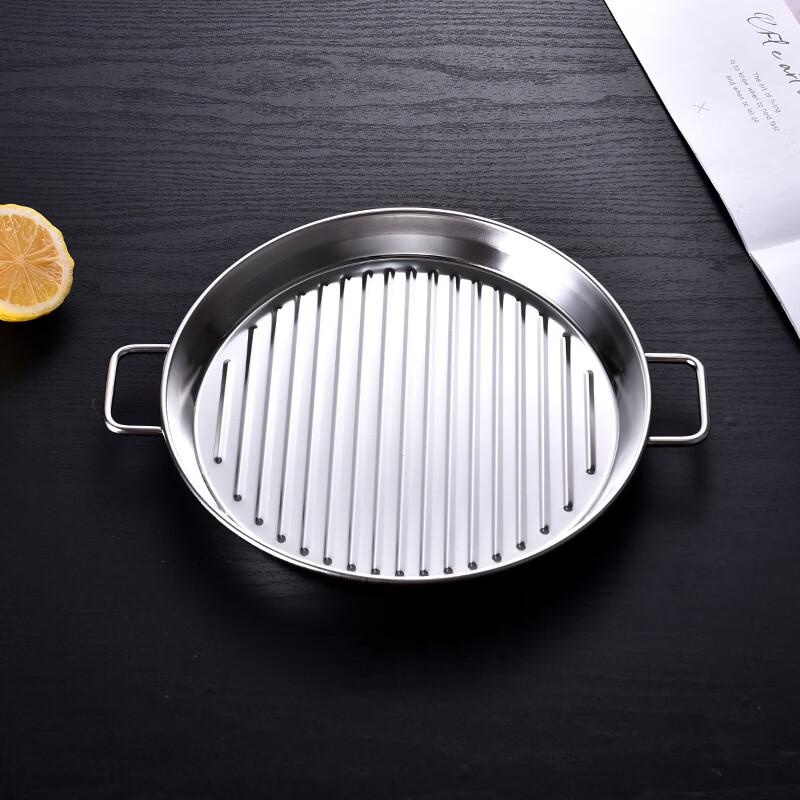 

ZISIZ Stainless Steel Embossed Snack Plates with Handles (7.5-inch, 2-Pack)